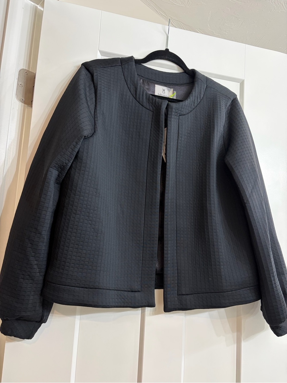 Dudley Stephen’s Women’s Black Quilted Open-Front Haverhill Cardigan